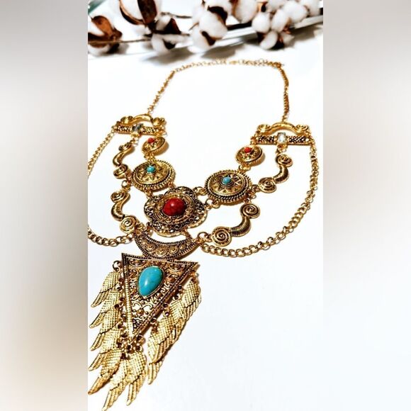 Boho statement necklace N65 - Picture 3 of 6